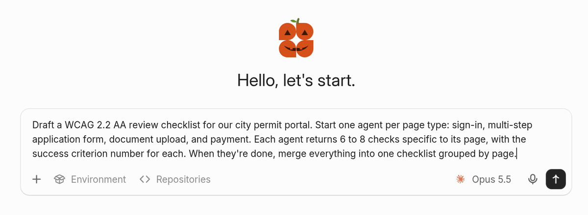 A new session asking for one agent per page type of a permit portal